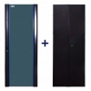 Комплект дверей TWT (TWT-CBB-DR32-6x-S-G1) 32U 600 мм. Черный. Перед. стекло. Задн. распашн. металл