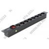 NeoMax NM-PDU-8  Блок силовых розеток 19", чёрный 1U 8 розеток 220V, гнездо под  шнур IEC-320-C13
