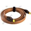 VCOM <CG577G-2.43 Flat Golden> Кабель HDMI to HDMI (19M -19M)>  2.43м  ver1.4  плоский