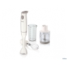 Блендер Philips HR1603/00 ручной электрический, 550 Вт, 1 скорость, пластик. нога, измельчитель, насадка-венчик, стакан 0,5 л. Цвет белый
