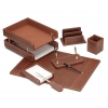 Настольный набор из MDF/иск.кожа , 7 предметов, коричневый, Good Sunrise (-RN7W-1A)
