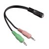 Адаптер 2x3.5 мм Jack (m) - 4 pin 3.5 мм Jack (f), цветная кодировка разъемов, черный, Hama     [ObC] (H-54572)