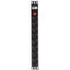 Сетевой фильтр MAX-19.  Блок 8 евророзеток с защитой для 19".  C14.   16A. 1U.