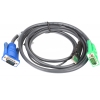 Кабель ATEN KVM Cable 2L-5202U Кабель для KVM: USB(Am)+DB15(m) (PC) -на- SPHD15(m) (KVM),1.8м