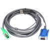 Кабель ATEN KVM Cable 2L-5203U Кабель для KVM: USB(Am)+DB15(m) (PC) -на- SPHD15(m) (KVM), 3м
