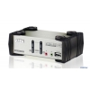Переключатель KVM ATEN (CS1732B-A7-G/CS1732B-E) KVM+Audio+USB 2.0,  1 user USB+VGA =>  2 cpu PS2/USB+VGA, со шнурами USB 2х1.2м., 2048x1536, настол.,