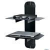 Кронштейн для DVD и AV систем Kromax X-DUO Black, настенный, max 10кг, стекло 5 мм, размер полок 270*360, регулировка по высоте, кабель-канал (20153)