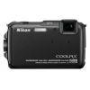PhotoCamera Nikon CoolPix AW110 black 16Mpix Zoom5x 3" 1080 21Mb SDHC CMOS IS KPr/DPr/WPr/FPr WiFi GPS ЗащищеннаяEN-EL12  (VNA311E1)