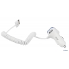 Автомобильное зарядное устройство Ginzzu GA-4115UW, АЗУ 5В/3.0A, 2USB, белый, кабель APPLE 30pin