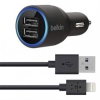 Автомобильное зар./устр. Belkin F8J071BT04-BLK 4.2A для Apple кабель Apple Lightning черный