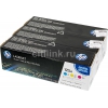 Тонер Картридж HP CF373AM голубой/пурпурный/желтый x3уп. (1400стр.) для HP CP1215/1515