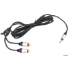 Кабель межблочный Belsis Jack 3.5 <--> 2RCA, GOLD, 2м  SM1842