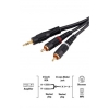 Кабель 2xRCA "тюльпан" (m) - 3.5 мм Jack (m), 2.0 м, позолоченные контакты, ***, черный, Hama     [ObA] (H-44033)