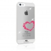 Чехол для iPhone 5, WHITE DIAMONDS, iPhone5 Lipstick Heart, пластик, украшен кристаллами Swarovski, прозрачный, отпечаток сердца (WD-1210LIP61)