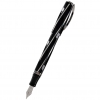 Ручка перьевая. Divina Black G8. Корпус черная смола,  ребра серебро 925 проба. Перо палладий 23кт M .Италия.Visconti (Vs-263-G8M)