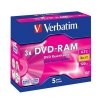 DVD-RAM Verbatim     4.7Gb, 3x, 5шт., Jewel Case, (43450), односторонний, перезаписываемый DVD диск (DVD-RAM005JС/V)