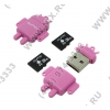 Qumo Fundroid <QM8GCR-MSD10-FD-PNK> MicroSDHC Memory Card 8Gb Class10 +  USB microSD Reader