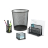 Набор металлический сетчатый ( корзина для бумаг, подставка для писем, стакан для ручек, подставка для блока бумаг), черный, Бюрократ (BLD13black)