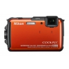 PhotoCamera Nikon CoolPix AW110 orange 16Mpix Zoom5x 3" 1080 21Mb SDHC CMOS IS KPr/DPr/WPr/FPr WiFi GPS ЗащищеннаяEN-EL12  (VNA313E1)