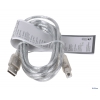 Кабель Hama USB 2.0 A-B (m-m), 1.8 м, прозрачный/серебристый H-29145