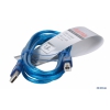 Кабель Hama USB 2.0 A-B (m-m), 1.8 м, прозрачный/синий H-29147