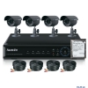 Комплект видеонаблюдения Falcon Eye FE-004H Дом+500Gb  4-е  купольные камеры 1/4" CCD; чувствительность 0,8 Лк;   блок питания 5А  для подключения пят