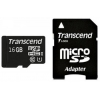 Флеш карта microSDHC 16Gb Class10 Transcend TS16GUSDU1 + adapter