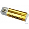 Картридер CBR  CR-425, золотой цвет, All-in-one, Micro MS(M2), SD, T-flash, MS-DUO, MMC, SDHC,DV,MS PRO, MS, MS PRO DUO, USB 2.0,