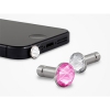 Комплект заглушек разъёма наушников для iPhone/iPad, WHITE DIAMONDS, Apple Crystal Pin 2 in 1, металл, c кристаллами Swarovski, розовый + прозрачный (WD-4600PIN20)