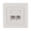 Розетка ADSL 2x 8p8c (RJ45) (f), CAT5e, врезная, белый, Hama     [ObT] (H-44582)