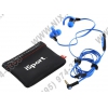 Наушники с микрофоном Monster iSport Immersion (Blue, с  регулятором  громкости)  <128699>