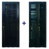 Двери TWT (TWT-CBB-DR22-6x-S-P1) 22U, 600 мм, черный, передняя - перф, задняя - распашная перф