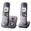 Р/Телефон Dect Panasonic KX-TG6822RUM серый металлик (труб. в компл.:2шт) автооветчик АОН