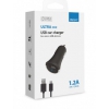 Автомобильное зар./устр. Deppa 1A универсальное кабель microUSB черный (11202)