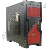Minitower FOX <9605RD> Red ATX 550W  (24+4+6пин), с окном