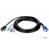 Кабель D-Link KVM-402 Кабель KVM для подключения клавиатуры, мыши и монитора, длина 3.0 м