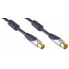Кабель антенный Bandridge Coax (m)/Coax (f) 5м. феррит.кольца Позолоченные контакты синий (SVL8705)