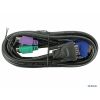 Кабель D-Link KVM-401 Кабель KVM для подключения клавиатуры, мыши и монитора, длина 1,8 м