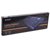 Клавиатура A4Tech KD-600L, черн, синяя подсветка символов, слим, 10 доп. клавиш, USB