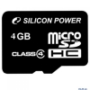 Карта памяти MicroSDHC 4GB Silicon Power Class4 без адаптера (SP004GBSTH004V10)