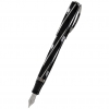 Ручка перьевая. Divina Black G8. Корпус черная смола,  ребра серебро 925 проба. Перо палладий 23кт.Италия.Visconti (Vs-263-G8)