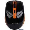Мышь A4-Tech G11-590HX-2 (Yellow) беспроводная, желтый, Holeless,800-2000dpi, 7кн, 4D колесо, Nano 15м 2.4Ghz 125-500Hz 3 dev, перезар LI-ion аккум.