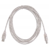 Кабель Buro USB2.0-AM/BM-3-TRANS USB A(m) USB B(m) 3м прозрачный
