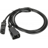 Кабель-удлинитель Buro IEC C13 IEC C14 1.8м (AN23-1008) черный