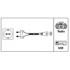 Кабель Hama 00044225 IEC C7 (2-pin) Евровилка 1.5м