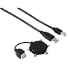 Кабель USB2.0 Hama A-B (m-m) + адаптер USB B(f)/miniUSB (B4/B5/B6/B8/M4) (m) черный (H-39733) (00039733)
