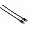 Кабель Hama H-53729 USB 2.0 A-B (m-m) 1.8 м позолоченные контакты двойное экранирование 3зв черный (00053729)