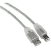 Кабель Hama H-29145 USB 2.0 A-B (m-m) 1.8 м прозрачный/серебристый (00029145)