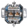 Розетка Hama H-41586 LAN 2х8p8c (RJ45) (f) врезная экранированная CAT5e Гбит/100Мбит/10Мбит белый (00041586)
