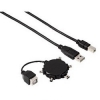 Кабель Hama USB A-B (m-m) + адаптер USB B (f)->5miniUSB (m) black (H-74218) (00074218)